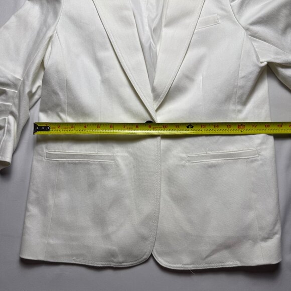 Cinq à Sept | Size 10 | Khloe White Denim Blazer | ($395) - Picture 7 of 9